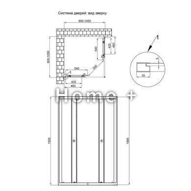 Душевая кабина Qtap Pisces CRM109-11SP5 90-105x90-105 см, стекло Pear 5 мм без поддона SD00045272 фото