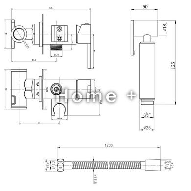 Набір для гігієнічного душу Qtap Inspai-Varius QT259710842859NB SD00048969 фото