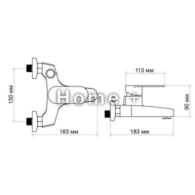 Смеситель для ванны Lidz Tani 006 (c душевым гарнитуром) (k40) LDTAN006CRM44964 Chrome SD00051088 фото