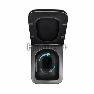 Унитаз подвесной Qtap Gemini Ultra Quiet 485&times;340&times;350 мм, Matt Black, с сиденьем Slim Duroplast / Soft-close / Quick Release SD00056629 фото