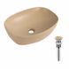 Раковина накладна Qtap Robin 500х380х140 мм, Beige, прямокутна, з донним клапаном QT04116302SB