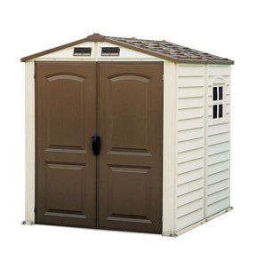 Сарай пластиковий StoreMate 187x188x213 см слонова кістка, коричневий дах 1436912918 фото