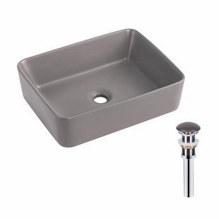 Раковина накладна Qtap Tern 480x370x135 мм, Stone grey, прямокутна, з донним клапаном QT17116069SG SD00054301 фото