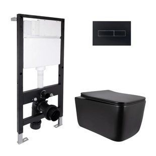 Готовое решение Qtap для ванной комнаты: подвесной унитаз Gemini Ultra Quiet 520x360x350 + комплект инсталляции Standard (линейная SD00057858 фото