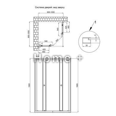 Душевая кабина Qtap Pisces BLA109-11SC5 90-105x90-105 см, стекло Clear 5 мм без поддона SD00045273 фото