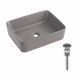 Раковина накладна Qtap Tern 480x370x135 мм, Stone grey, прямокутна, з донним клапаном QT17116069SG