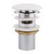 Донный клапан для раковины Qtap F0081 70х70х110 мм White с переливом