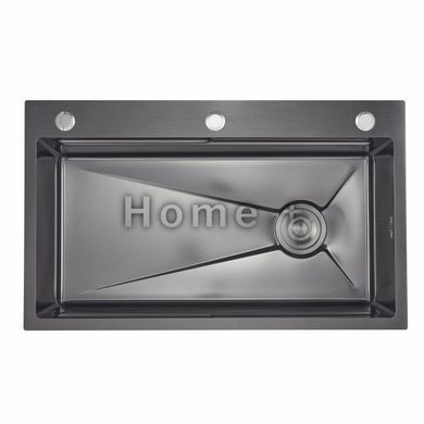 Lidz Handmade H7545B Мийка для кухні інтегрована Decor Black PVD Honeycomb 3,0/1,0 мм LDH7545BDECPVD48373 SD00054497 фото