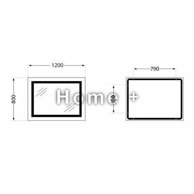 Дзеркало Lidz Kubis (KU1) 1200х800 з LED-підсвіткою Touch, з антизапотіванням, з диммером, рег. яскравості LDKUB120080049008 SD00055132 фото