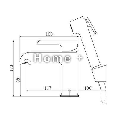 Змішувач для раковини Qtap Grand (з гігієнічним душем) QTGRA272CRW45671 Chrome/White SD00051795 фото