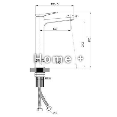 Смеситель для раковины высокий Qtap Nando QTNAN269CRM48650 Chrome SD00054774 фото