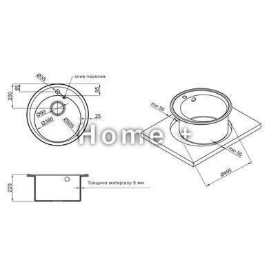 Кухонна мийка Lidz D510/200 ANT-15 (LIDZANT15D510200) SD00047250 фото