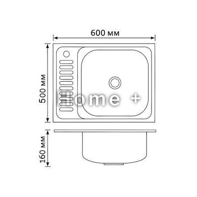 Кухонная мойка Brinex 6050-R 0,6 мм Satin (BRIN6050RSAT06) SD00054105 фото