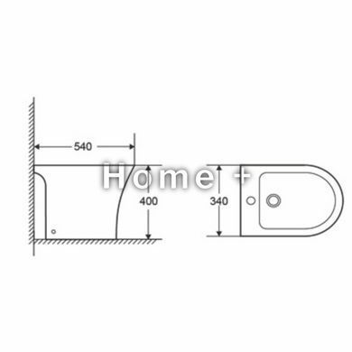 Біде підлогове Qtap Presto 540&times;340&times;400 White QTPRE29W43056 SD00049173 фото