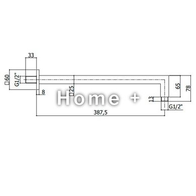 ZSOF063CR elle-effe Тримач верхнього душу, 400 мм, chrome 2024643399 фото