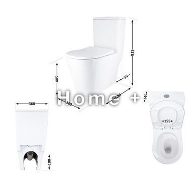 Унитаз-моноблок напольный Qtap Swan Ultra Quiet безободковый с сиденьем Soft-Close WHITE QT16226080AW SD00052582 фото