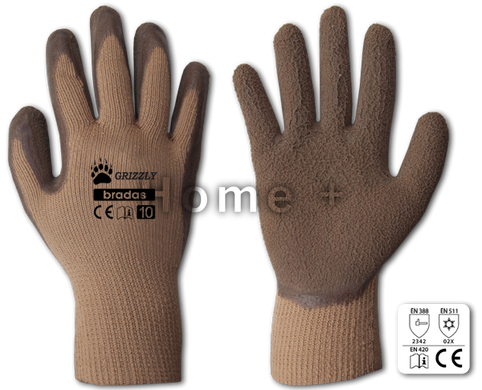 Перчатки защитные GRIZZLY латекс, размер 10, RWG10