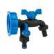 Набор IBC S60x6, кран BLACK RAVEN, РЗ 2x3/4'', NYLON/BRASS для шланга 5/8", 1/2", ниппель, для еврокуба
