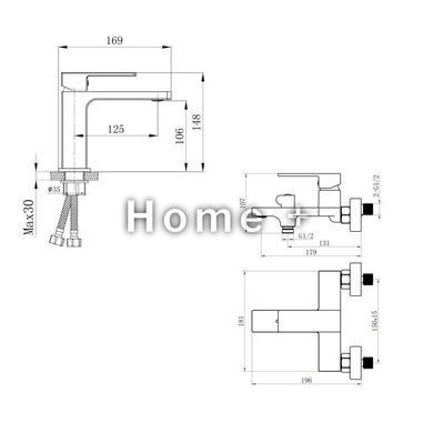 Акционный набор Qtap: Смеситель для раковины QTGEM270CRW45675 Chrome/White + Смеситель для ванны (c душевым гарнитуром) SD00055211 фото