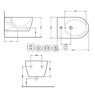 Биде подвесное Qtap Robin 515х370х350 White QT13551381GW SD00042544 фото