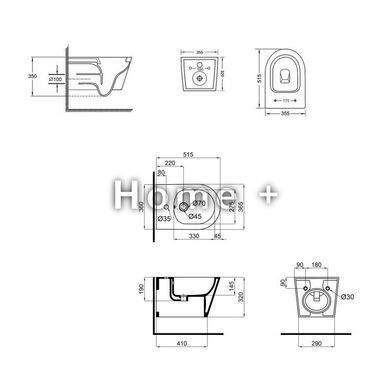 Підвісний унітаз і біде Qtap Swan 2 в 1: унітаз підвісний Rimless + біде підвісне SD00053559 фото