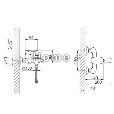 Смеситель для ванны Lidz Wieza 006 (c душевым гарнитуром) (k35) LDWIE006CRM45410 Chrome SD00051534 фото