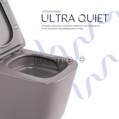 Унітаз підвісний Tern Ultra Quiet 490&times;365&times;325&nbsp;мм, Stone Grey, із сидінням Slim Duroplast/Soft-close/Quick Release SD00054289 фото
