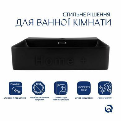 Раковина Qtap Nando LT 500х420х120 Matt black QT12112173SMBMBN SD00052920 фото