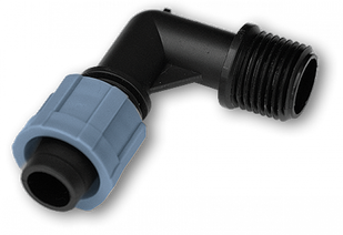 Коліно сполучна крапельна стрічка - різь зовнішня 1/2", DSTA02-12L 1352527877 фото