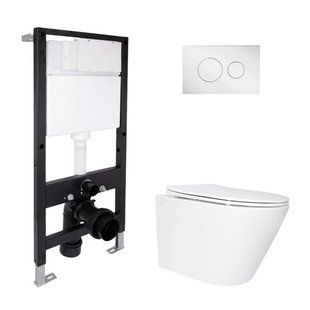 Готове рішення Qtap для ванної кімнати: підвісний унітаз Swan Ultra Quiet 520x360x320 + комплект інсталяції Standard (кругла SD00057763 фото