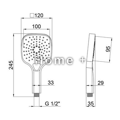 Лейка для ручного душа Qtap Rucni A121N3KCW