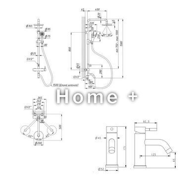 Акційний набір: Lidz Aria 0011F Змішувач для раковини (k35) Nickel + Lidz Aria 1031 Душова система на 3 споживачі (з виливом) SD00055208 фото