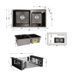 Комплект Lidz Handmade H7843 Мийка для кухні з двома чашами інтегрована BlackPVD у комплекті з дозатором +