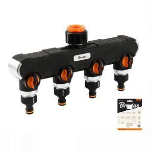 Розподільник із 4 кранами, РЗ 1" до РЗ 3/4", BLACK LINE HEAVY DUTY, ECO-PWB3044 1904771263 фото