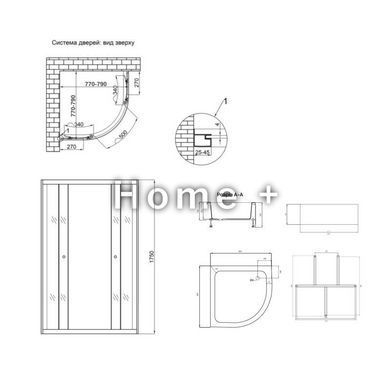 Душевая кабина Lidz Latwa SC80x80.SAT.MID.GR, стекло тонированное 4 мм без поддона SD00047609 фото