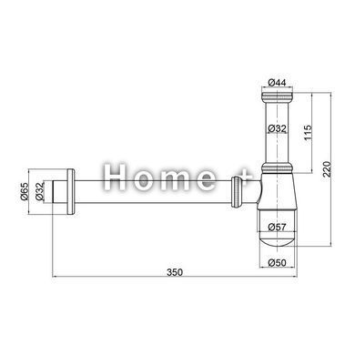 Сифон для раковини Lidz Tani 02 LDTAN02CRM32528 Chrome SD00038631 фото
