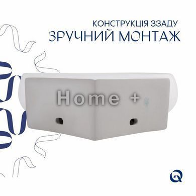 Комплект Qtap Leo N: Раковина підвісна кутова овальна 380x360x130 мм WHITE + Донний клапан PU02O SD00053455 фото