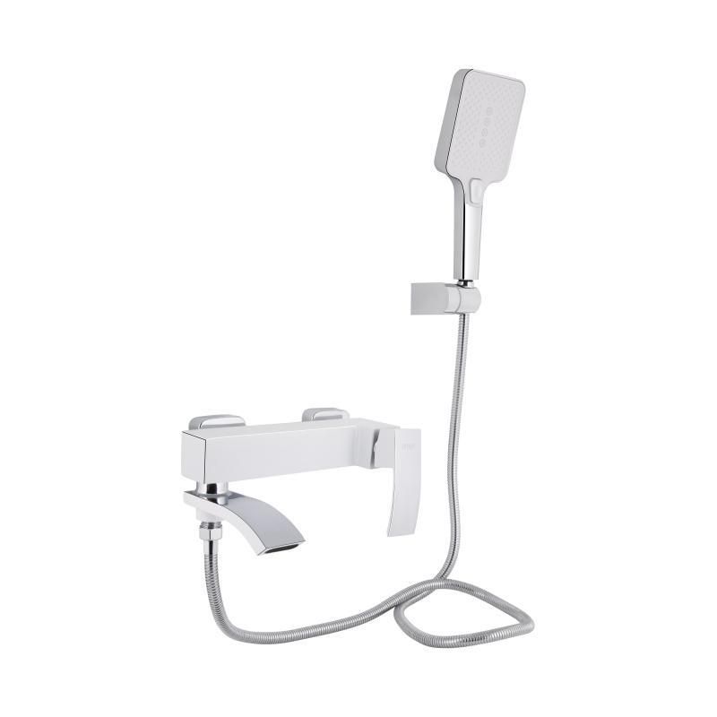 Змішувач для ванни Qtap Swan Cascada з поворотним виливом (з душовим гарнітуром) QTSWA260CRW45569 SD00051693 фото