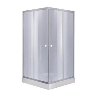 Набор Lidz душевая кабина Wawel SC90x90.SAT.LOW.GR, стекло тонированное 4 мм + поддон Mazur SD00048613 фото