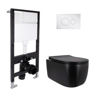 Готовое решение Qtap для ванной комнаты: подвесной унитаз Taurus Ultra Quiet 515x360x350 + комплект инсталляции Standard (круглая SD00057847 фото
