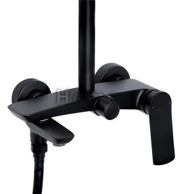 Душова система універсальна Qtap Slavonice на три споживачі (з виливом) QTSLA111BLM45911 Black Matt SD00052035 фото