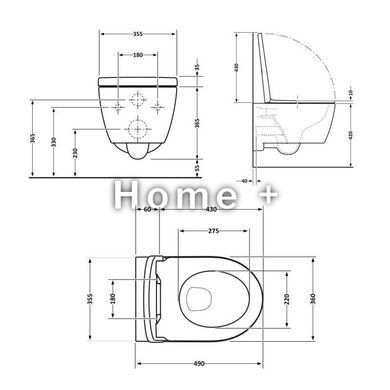 Унітаз підвісний Qtap Taurus безобідковий із сидінням Soft-close QT2433084EUQMB SD00051553 фото