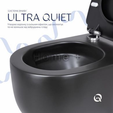 Унітаз підвісний Qtap Taurus безобідковий із сидінням Soft-close QT2433084EUQMB SD00051553 фото