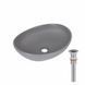 Раковина накладная Qtap Dove 415x340x140 мм, Stone grey, овальная, с донным клапаном QTDOV188SG49783