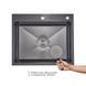 Комплект Lidz Handmade H6050HB Мийка для кухні інтегрована Decor Black PVD Honeycomb у комплекті з дозатором+ Lidz K01G