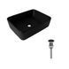 Комплект Qtap Tern: Раковина накладная прямоугольная 475х370х140 мм Matt Black + Донный клапан PU03