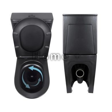 Комплект 2 в 1: унитаз напольный Qtap Scorpio Matt Black QT14226088AMB + набор гигиенического душа Lidz Aria Black SD00055247 фото