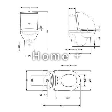 Унітаз підлоговий Qtap Dove Rimless безобідковий із сидінням Soft-close WHITE QT06228380BW SD00052622 фото