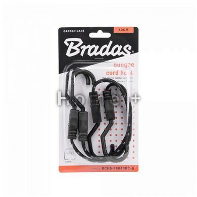 Резинка эластичная FLAT BUNGEE CORD HOOK черный 1,8 х 80см - 2 шт, в блистере, BCH5-18080BC-B 1608493120 фото