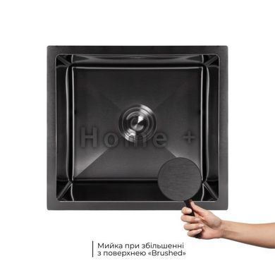 Акционный набор Lidz: мойка Handmade H4843 Black PVD 3,0/1,0 мм + K01B Корзина для кухонной мойки SD00057080 фото